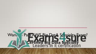 AWS Big Data Specialty Dumps with 100% passing guarantee
