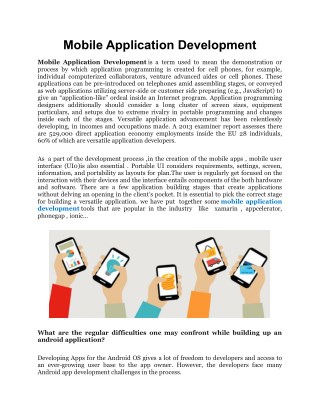 Mobile application development - Rich Webs