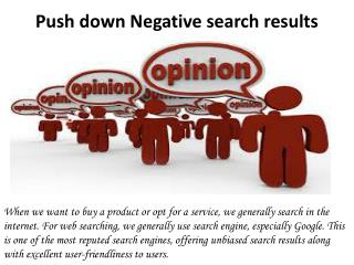Push down Negative search results