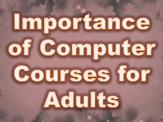 Importance of Computer Courses for Adults