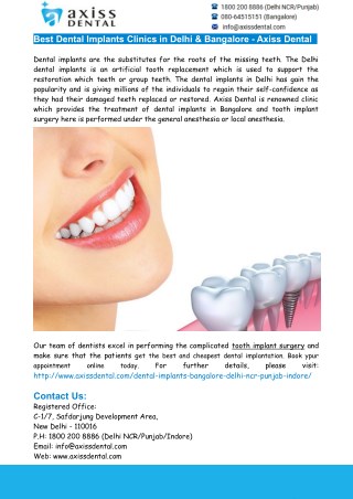 Delhi Dental Implants- Best Dental Implants Clinic in Delhi