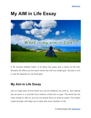 my aim in life essay for 9th class