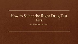 How to Select the Right Drug Test Kits