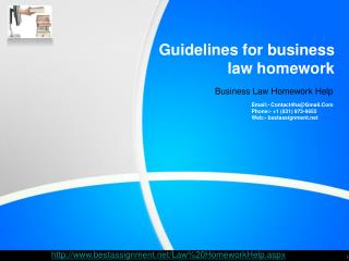 Business Law Homework Help