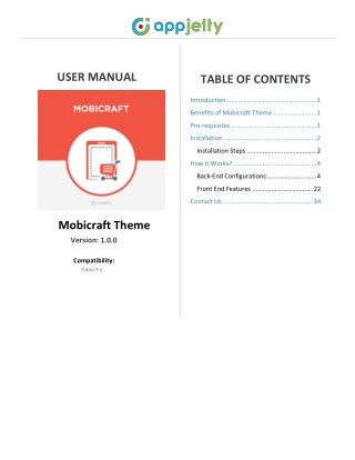 Responsive Mobile Odoo Theme: Mobicraft User Manual