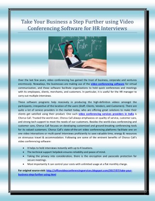 Take Your Business a Step Further using Video Conferencing Software for HR Interviews