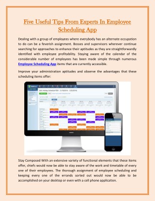 Five Useful Tips From Experts In Employee Scheduling App