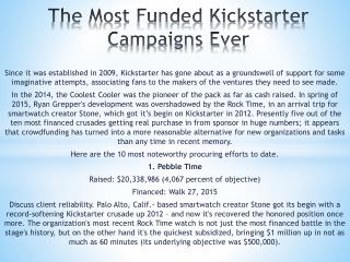 The Most Funded Kickstarter Campaigns Ever