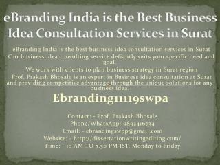 eBranding India is the Best Business Idea Consultation Services in Surat