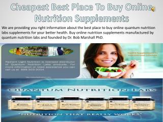 Cheapest Best Place To Buy Online Nutrition Supplements