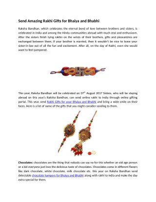 Send Amazing Rakhi Gifts for Bhaiya and Bhabhi