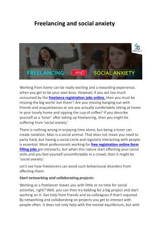 Freelancing and Social Anxiety