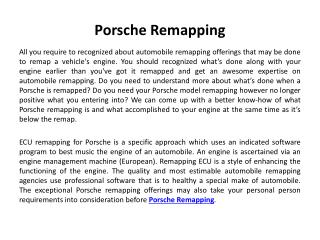 Porsche Remapping