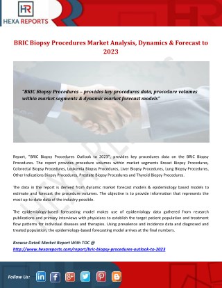 BRIC Biopsy Procedures Market Analysis, Dynamics & Forecast to 2023