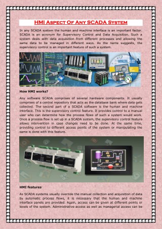 HMI Aspect Of Any SCADA System