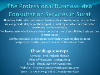 The Professional Business Idea Consultation Services in Surat