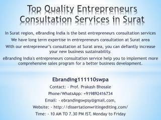 Top Quality Entrepreneurs Consultation Services in Surat