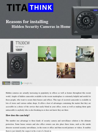 Reasons for installing Hidden Security Cameras in Home