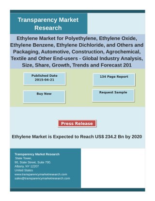 Ethylene Market Trends, Analysis, Application & Type Forecast to 2020