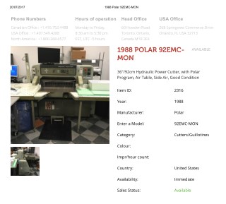 Buy Used 1988 POLAR 92EMC-MON Machine