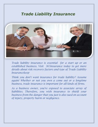 Trade Liability Insurance