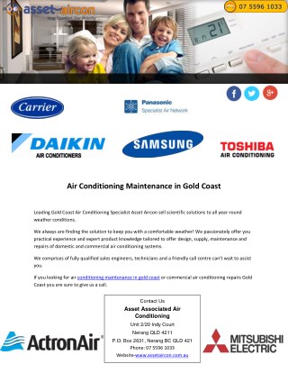 Air Conditioning Maintenance in Gold Coast