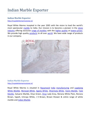 Indian Marble Exporter