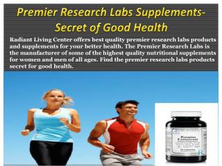 Premier Research Labs Supplements-Secret of Good Health