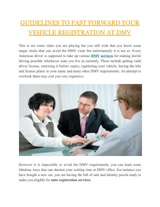 Auto Registration Services