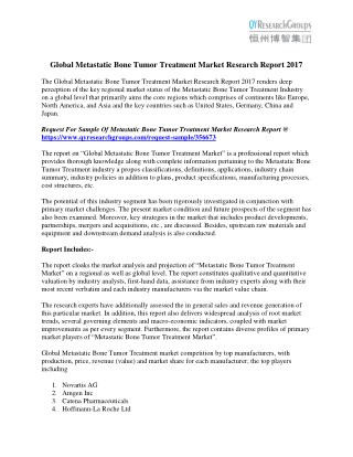 Metastatic Bone Tumor Treatment Market Growth, Size, Trends, Type And Application, Forecast Analysis To 2022