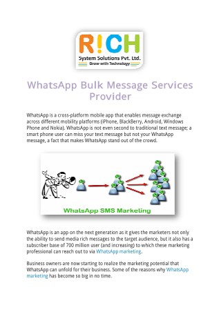 WhatsApp Bulk Message Services Provider