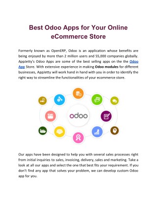 Best Odoo Apps for Your Online eCommerce Store