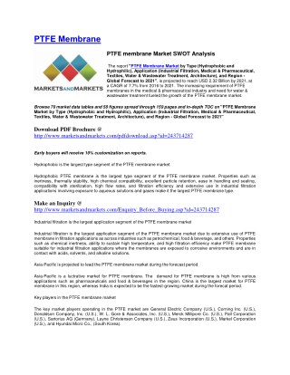 PTFE Membrane Market worth 2.32 Billion USD by 2021