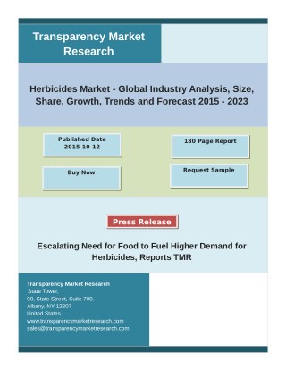 Herbicides Market Analysis And Forecast (2015-2023): Size, Shares And Strategies Of Key Players