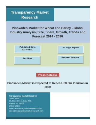 Pinoxaden Market by Regional Analysis, Key Players and Forecast 2020