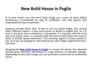 New build house in Puglia