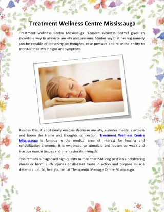 Treatment Wellness Center Mississauga