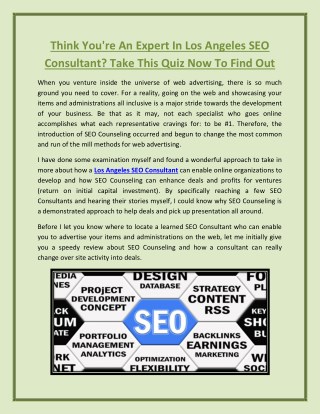 Think You're An Expert In Los Angeles SEO Consultant? Take This Quiz Now To Find Out