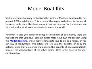 Model Boat Kits