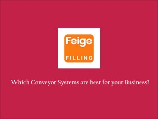 Conveyor Systems Supplier