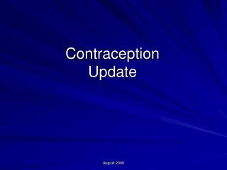 Contraception Update