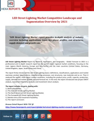 LED Street Lighting Market Compatitive Landscape and Segmentation Overview by 2021