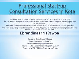 Professional Start-up Consultation Services in Kota