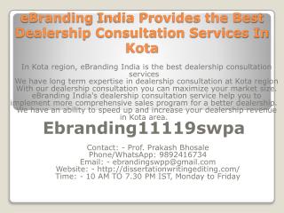 eBranding India Provides the Best Dealership Consultation Services In Kota