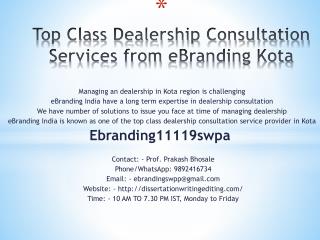 Top Class Dealership Consultation Services from eBranding Kota