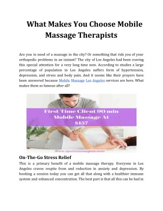 Best Massage Therapy In Los Angeles