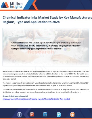 Chemical Indicator Inks Market Competitive Landscape with Industry Driver & Growth Rate to 2024