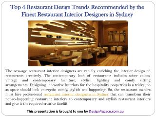 Top 4 Restaurant Design Trends Recommended by the Finest Restaurant Interior Designers in Sydney