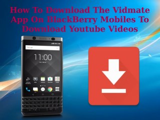 How To Download The Vidmate App On BlackBerry Mobiles To Download Youtube Videos