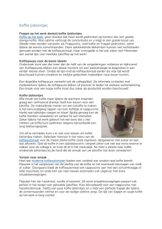 Koffie ijsklontjes